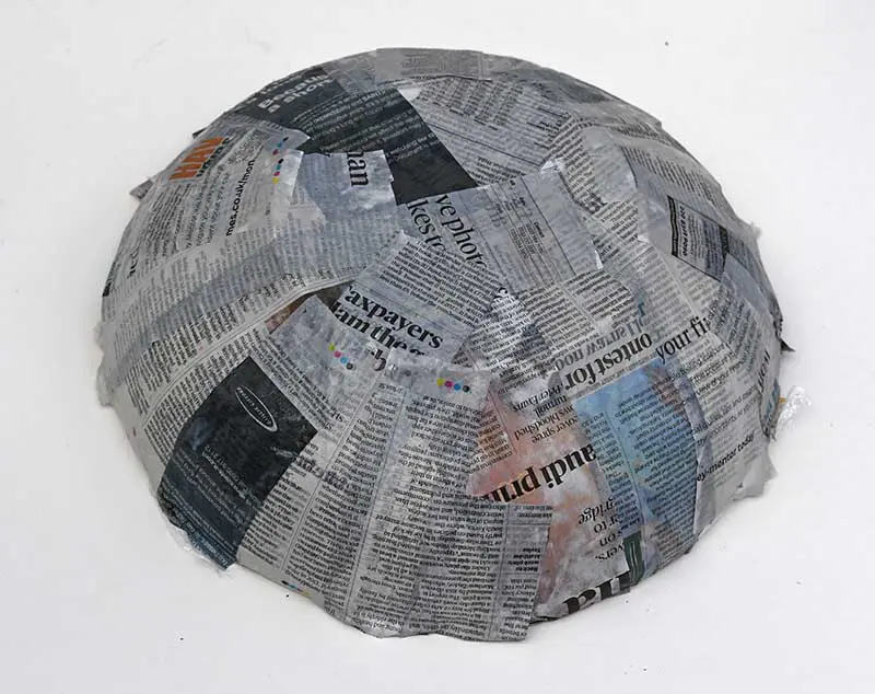 How To Make A Paper Mache Bowl With Decoupage - Pillar Box Blue