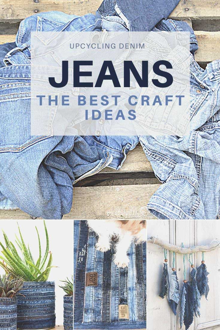 best upcycled denim crafts and DIYS