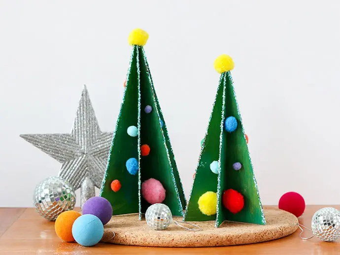 DIY Cone Christmas Trees: Simple, Elegant Tabletop Decor - Pillar Box Blue