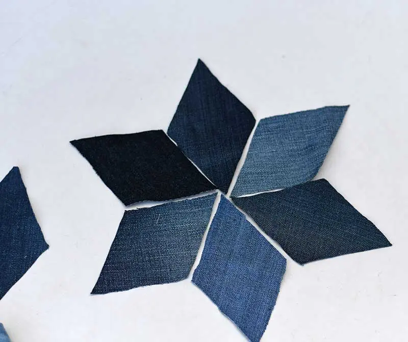 Making denim patchwork stars