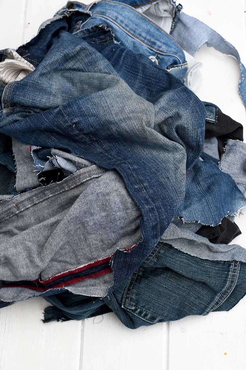 denim scraps for upcycling