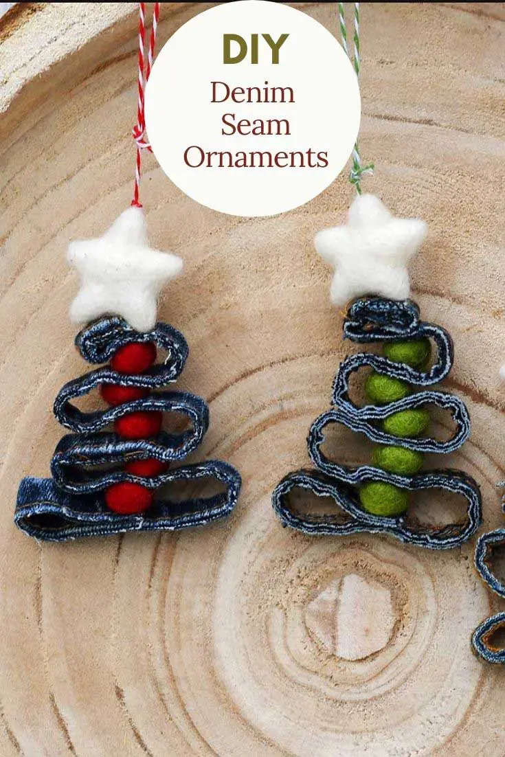 DIY denim seam ornaments