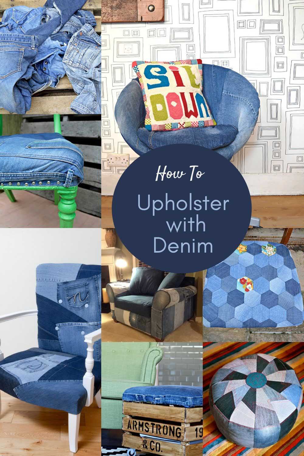 How to upholster furniture with denim ideas