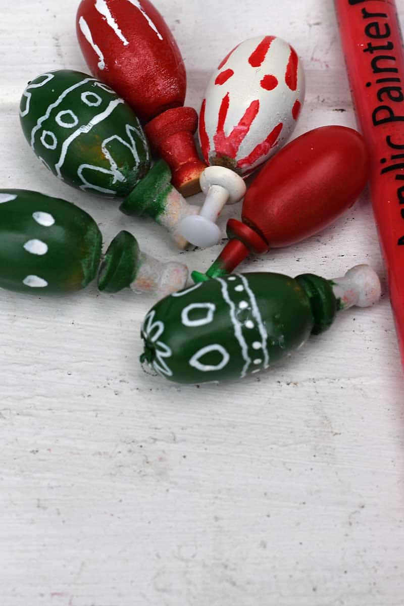 Christmas painted acorns