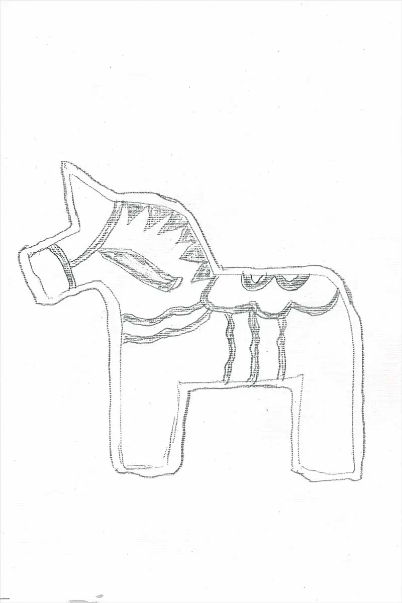 Dala horse ornament stencil