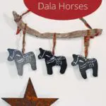 upcycled denim dala horse hanging