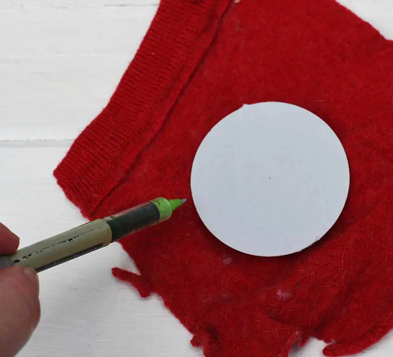 cutting out  felt circles