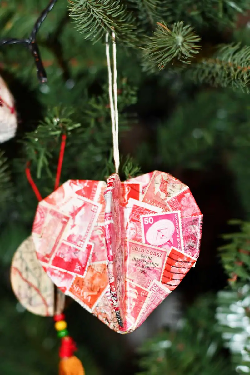 postage stamp ornament