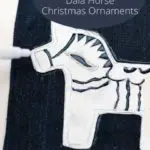 stenciling denim with dala horse