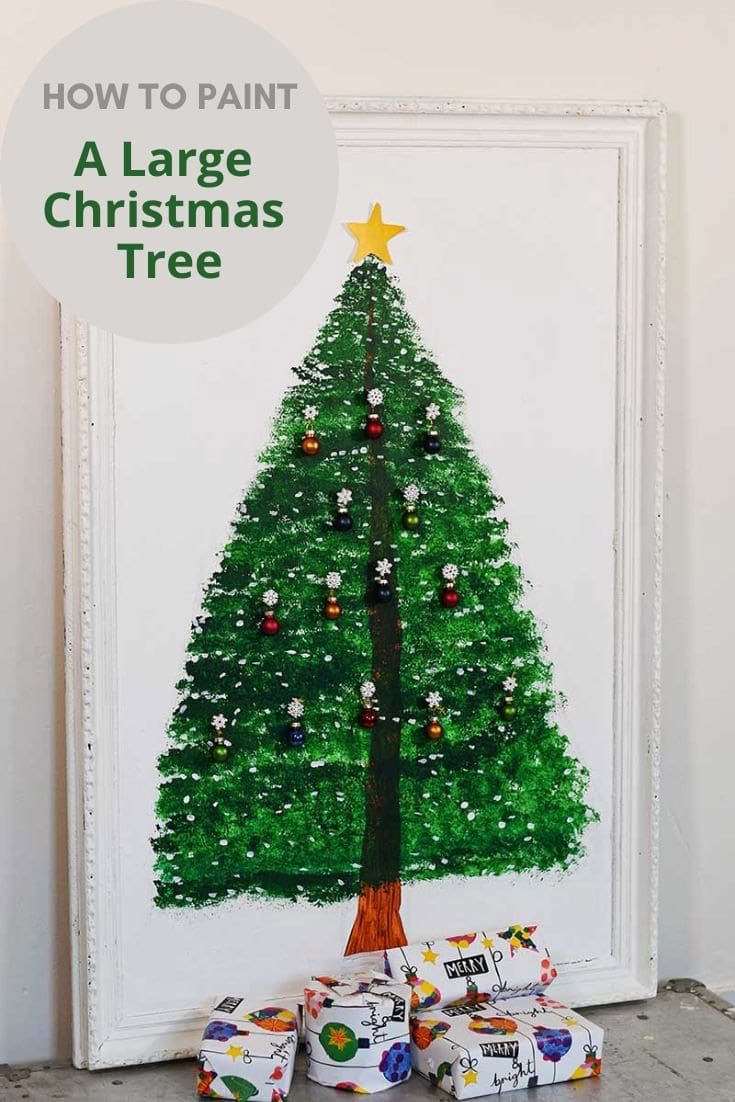 how to paint a large Christmas tree