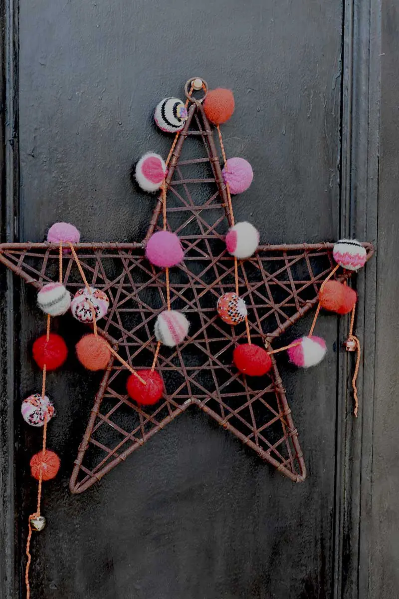 repurposed scrap Christmas garland