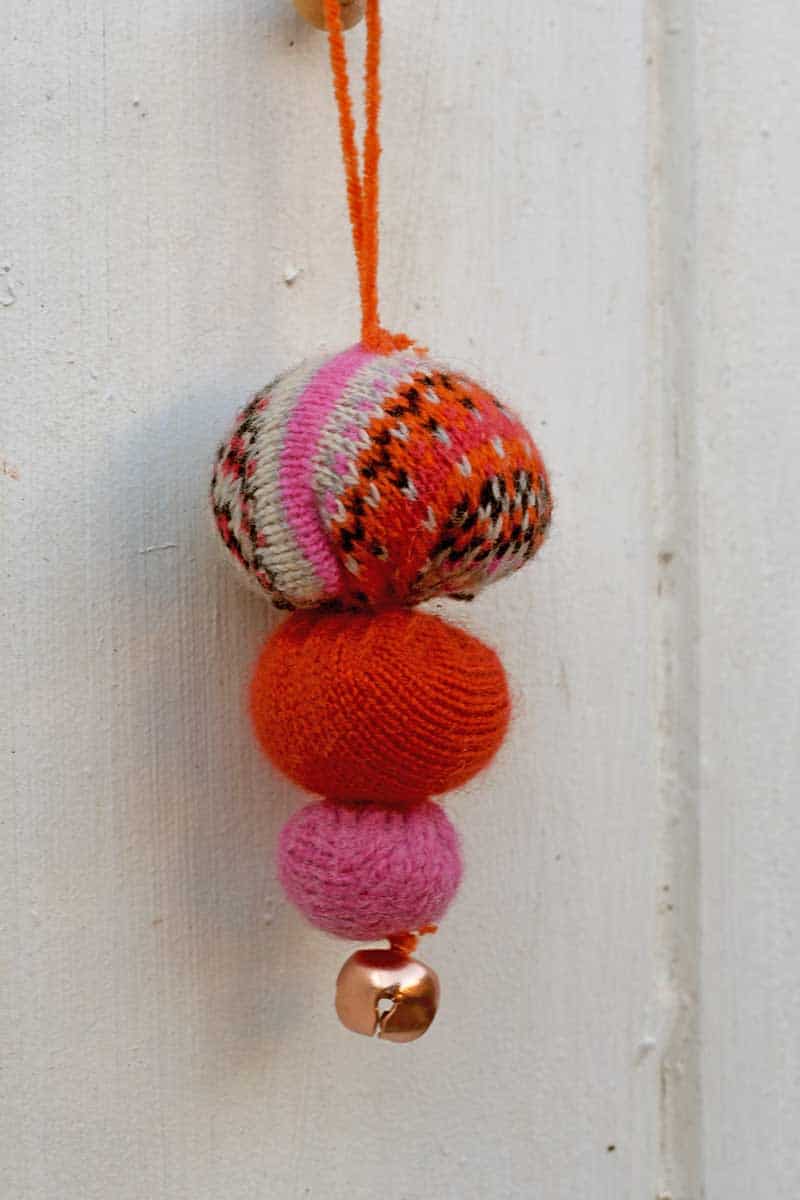 upcycled sweater ornament