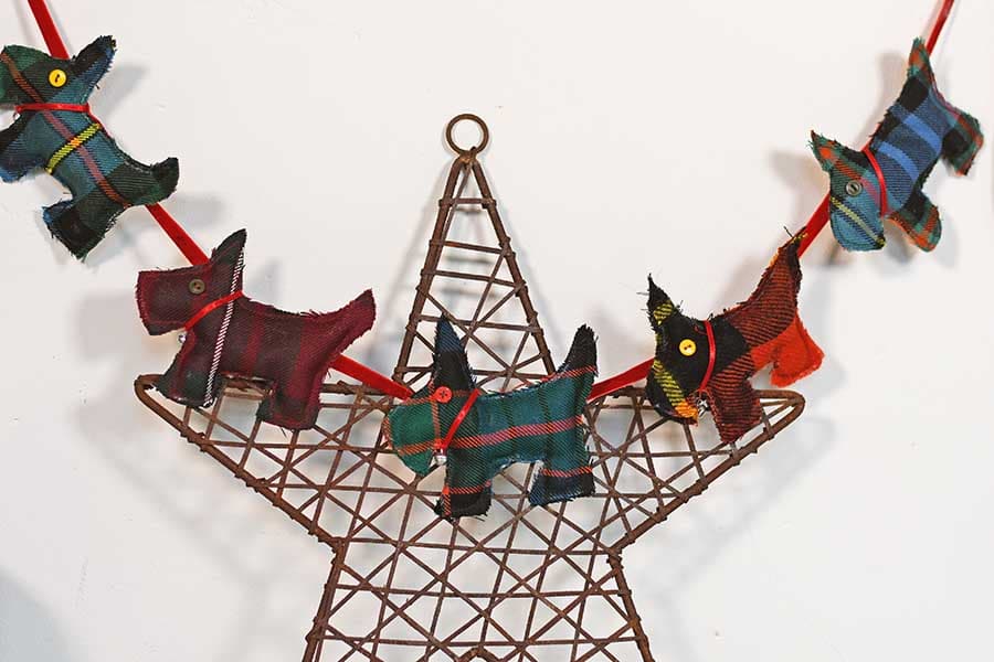 tartan scottie dog ornaments