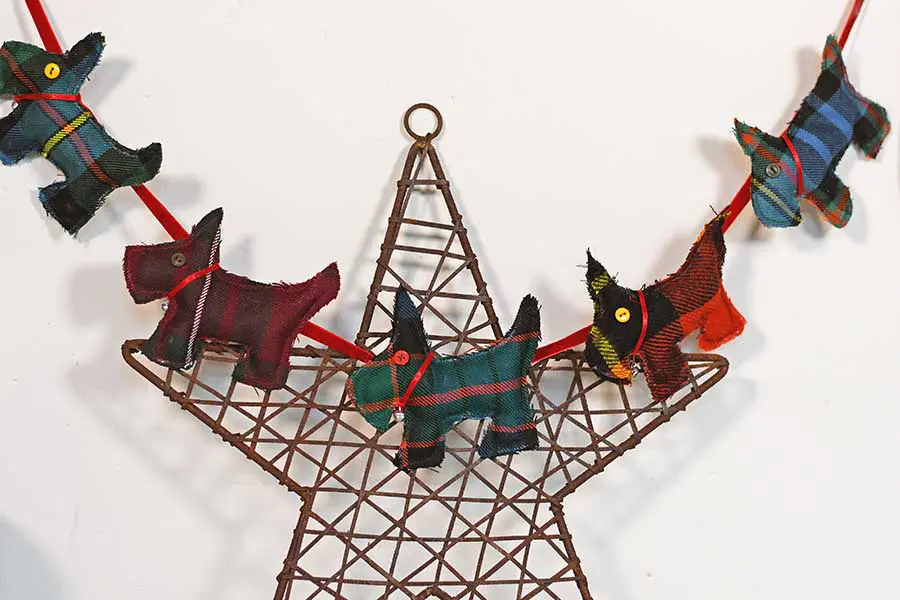 tartan scottie dog ornaments