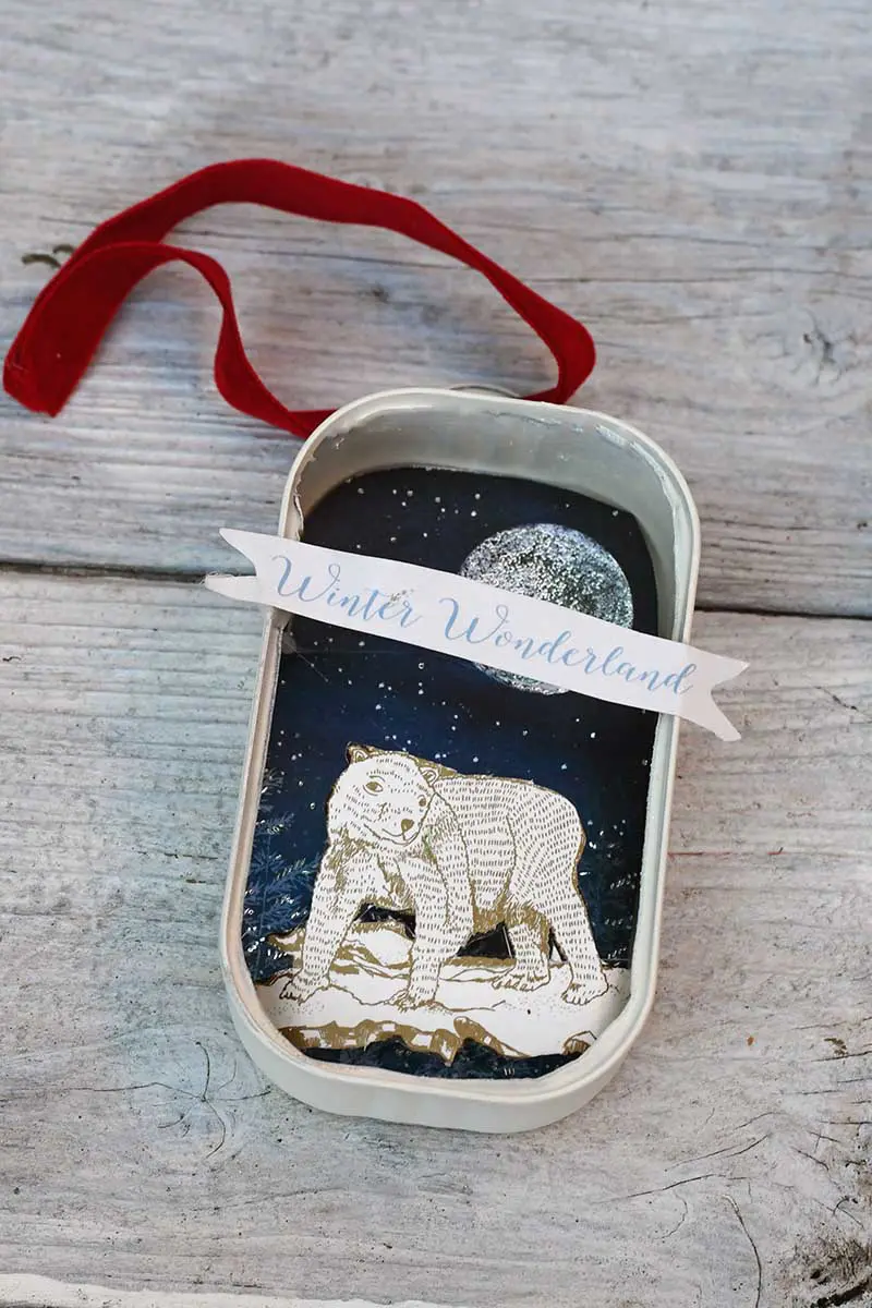 Polar bear winter wonderland ornament 