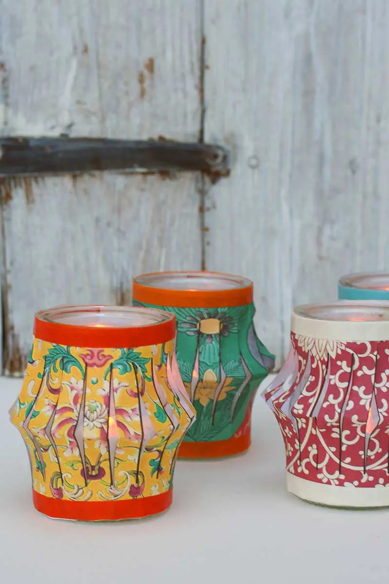 DIY upcycled Chinese paper lanterns