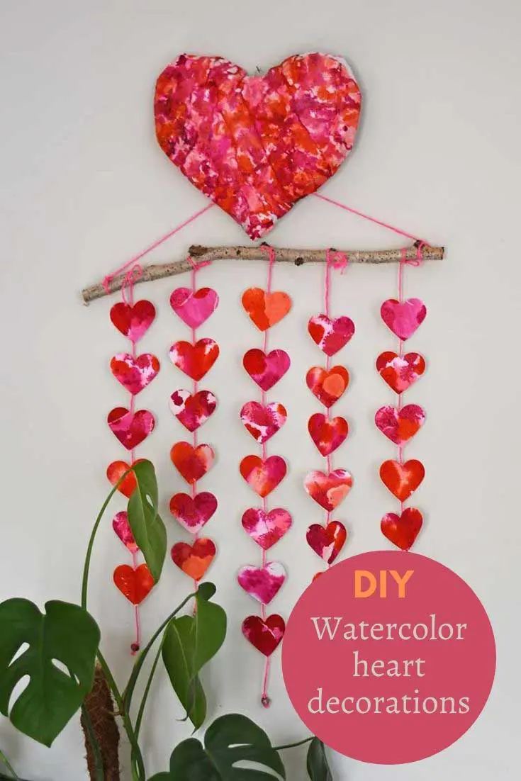 watercolor heart decorations