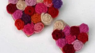 upcycled sweater felt flower brooches