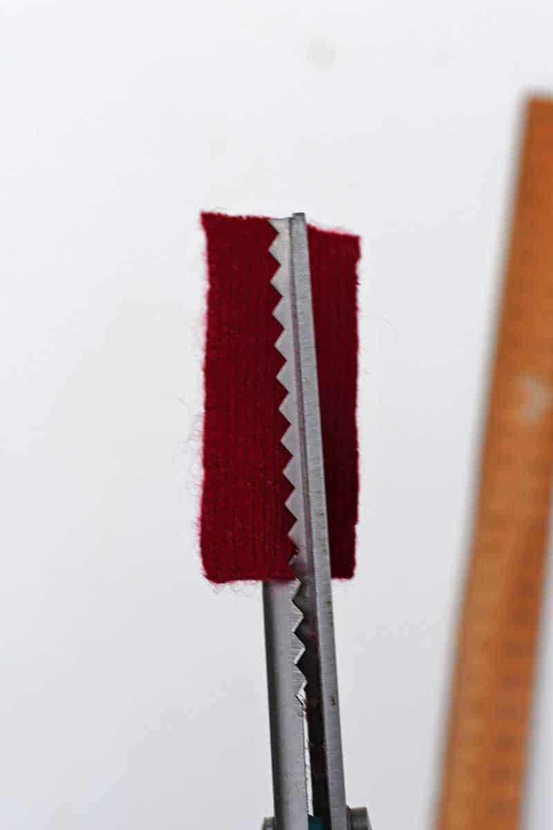 cutting with pinking shears 