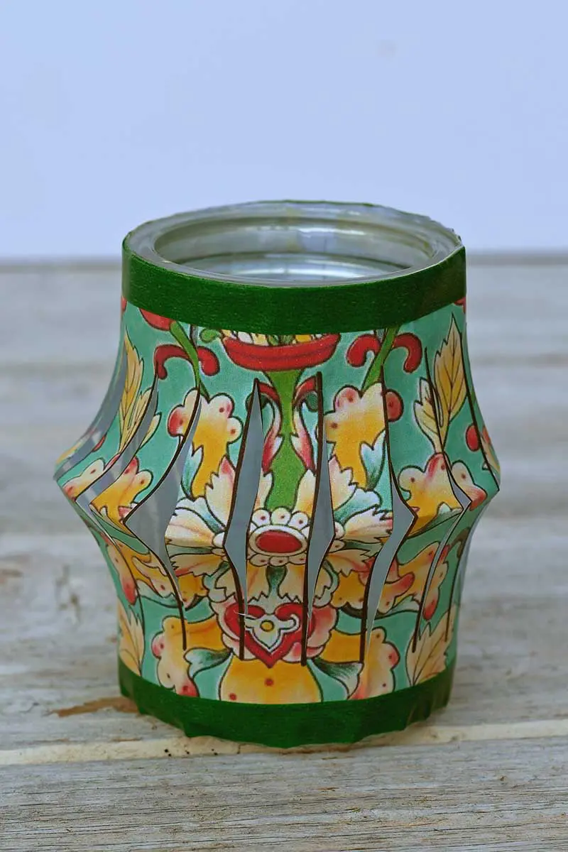 Chinese Lantern tea light jar