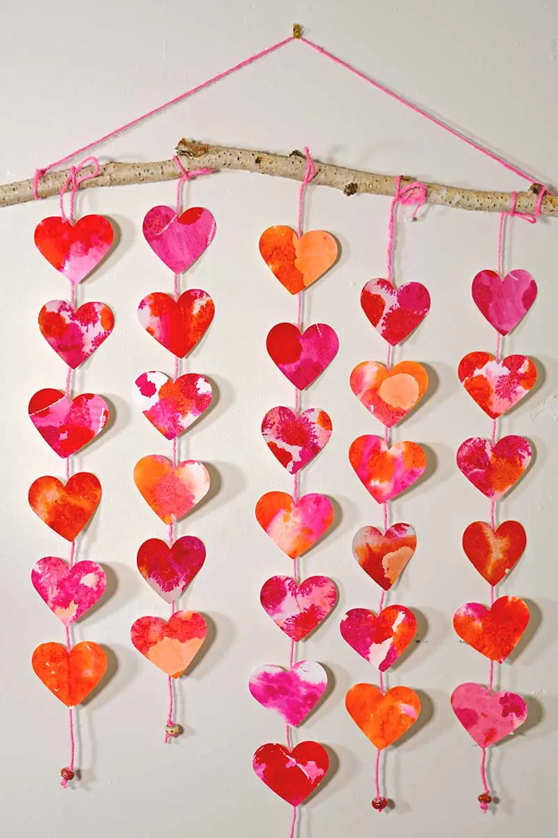 hanging paper heart decoration