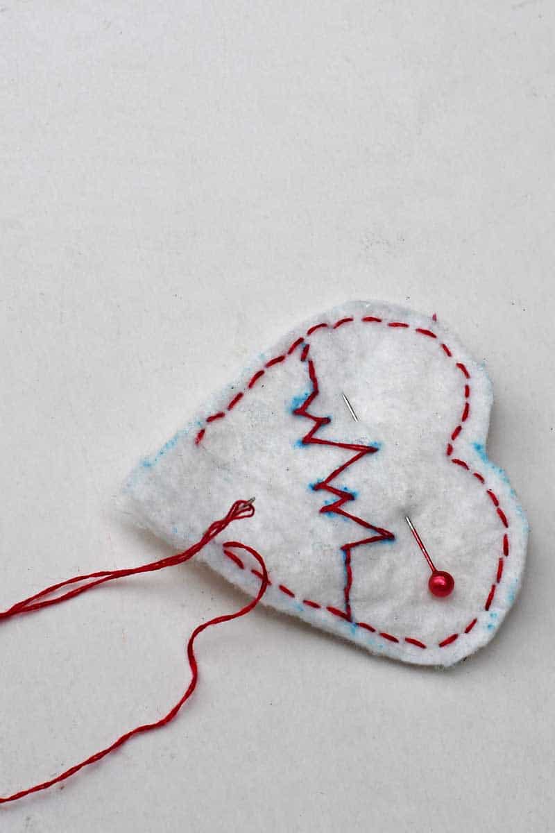 stitching the two hearts together.