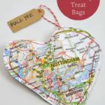 upcycled road map treat bags