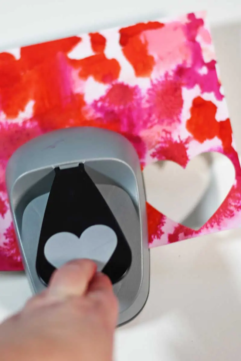 Punching paper hearts