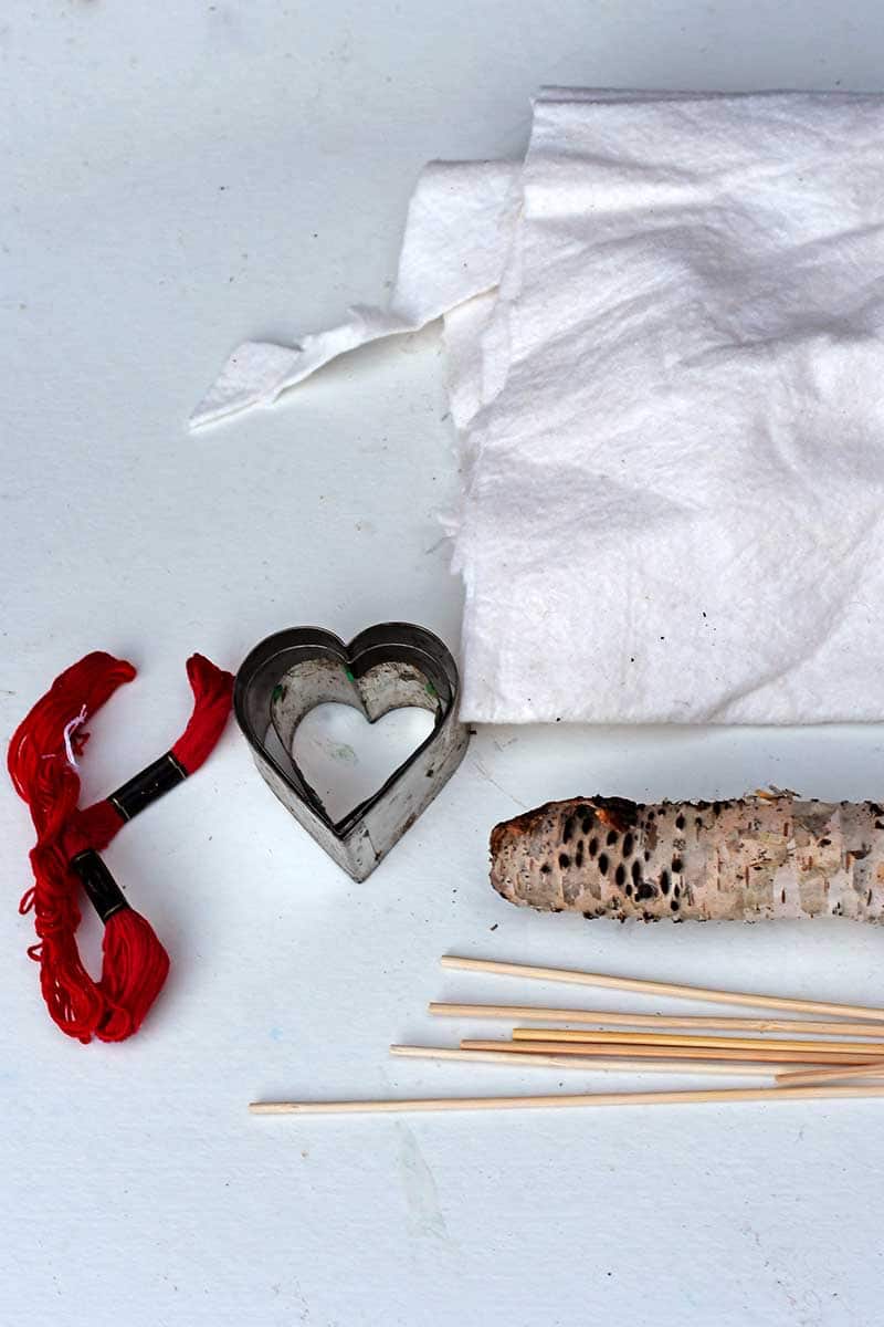 what you need to make embroidered hearts