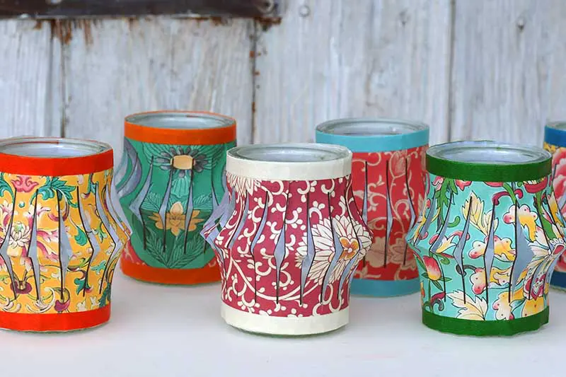 Mini Chinese Paper Lantern Tea light Jars