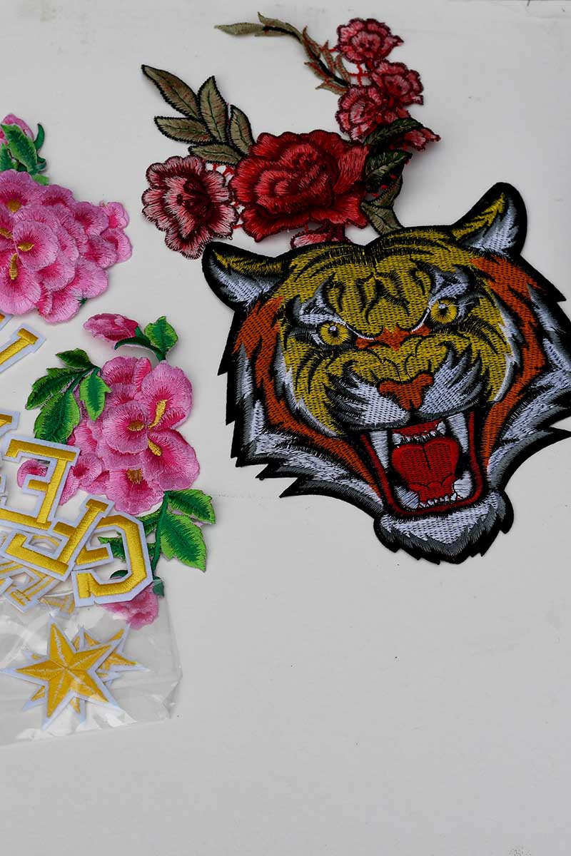 Embroidery patches for tiger pillow