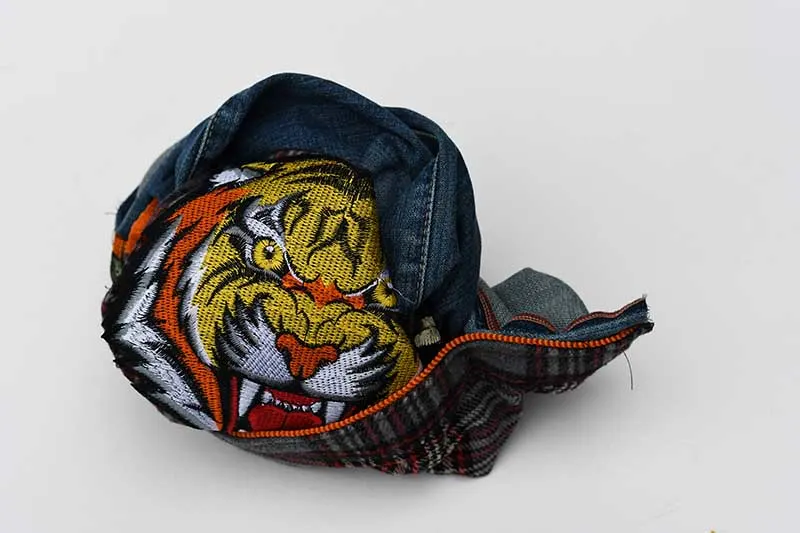 turning the tiger pillow right sides out