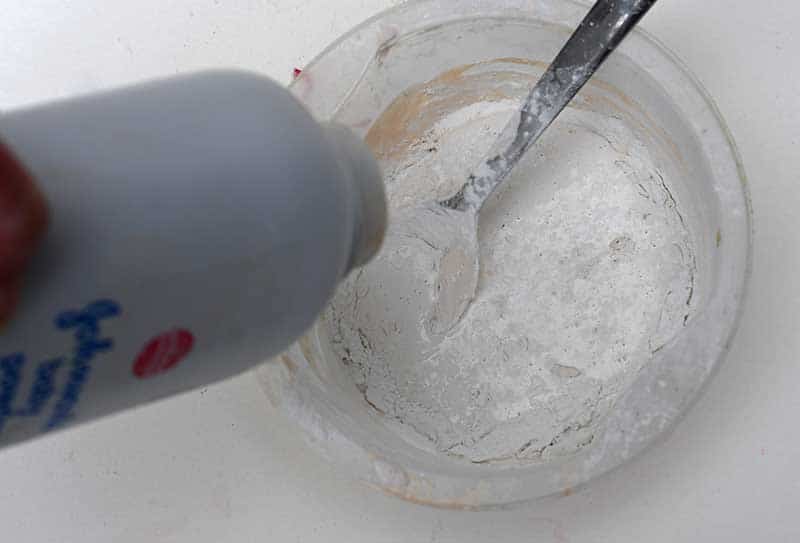 Adding talcum powder to paint