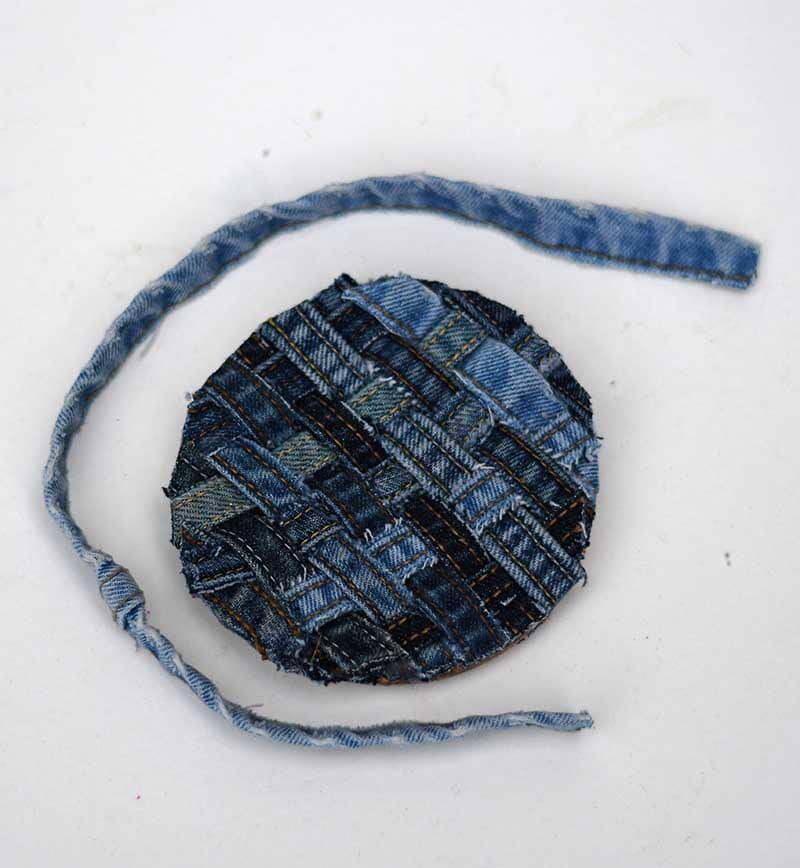 Adding seams to denim coaster