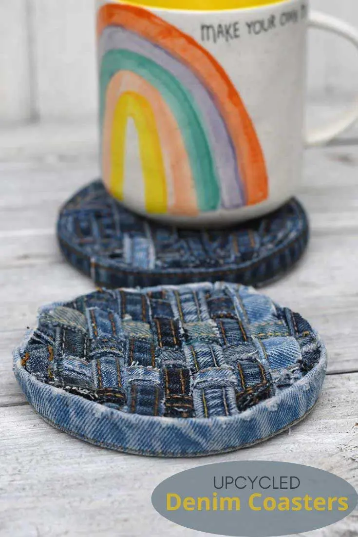 upcycled denim coasters