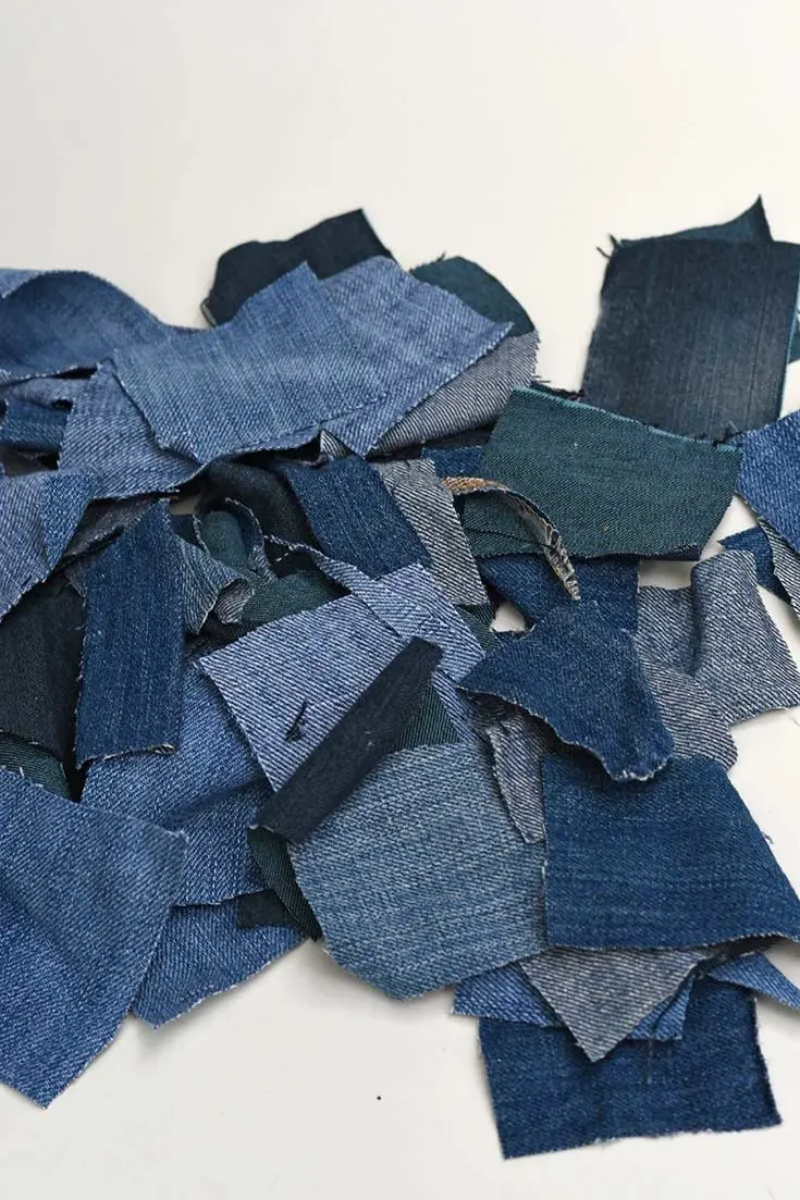 cutting denim squares