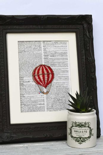 How To Embroider On Paper To Make Unique Dictionary Art - Pillar Box Blue
