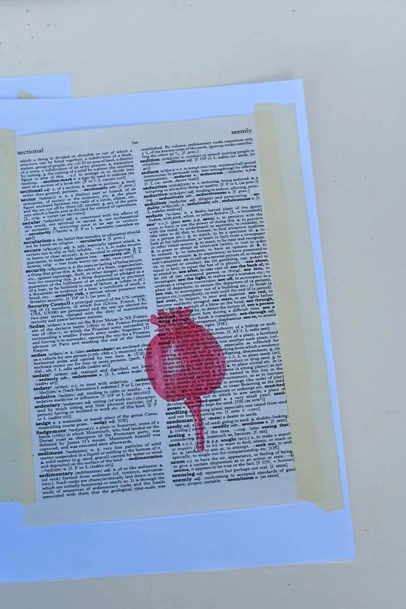 Poppy printed onto dictionary page