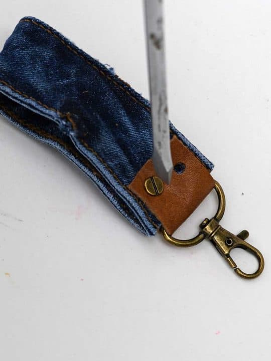 Making a denim key fob