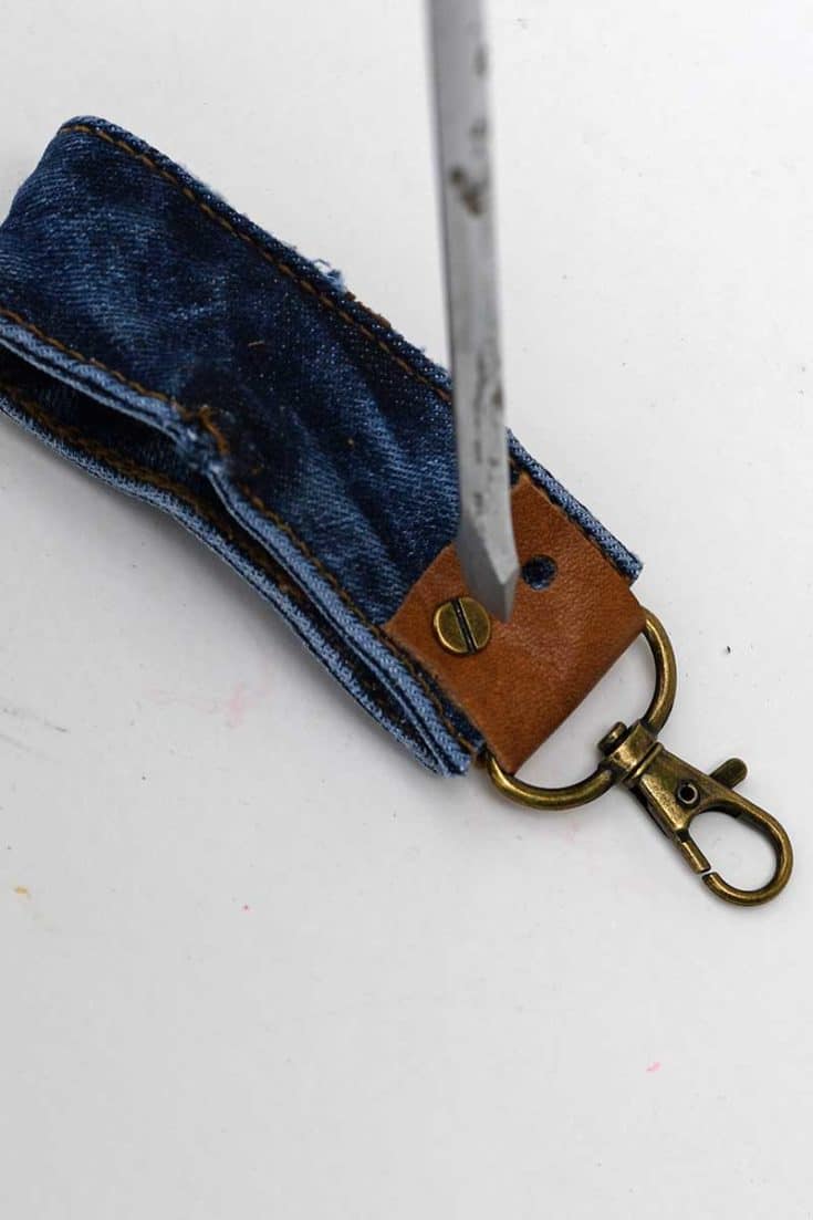 Making a denim key fob