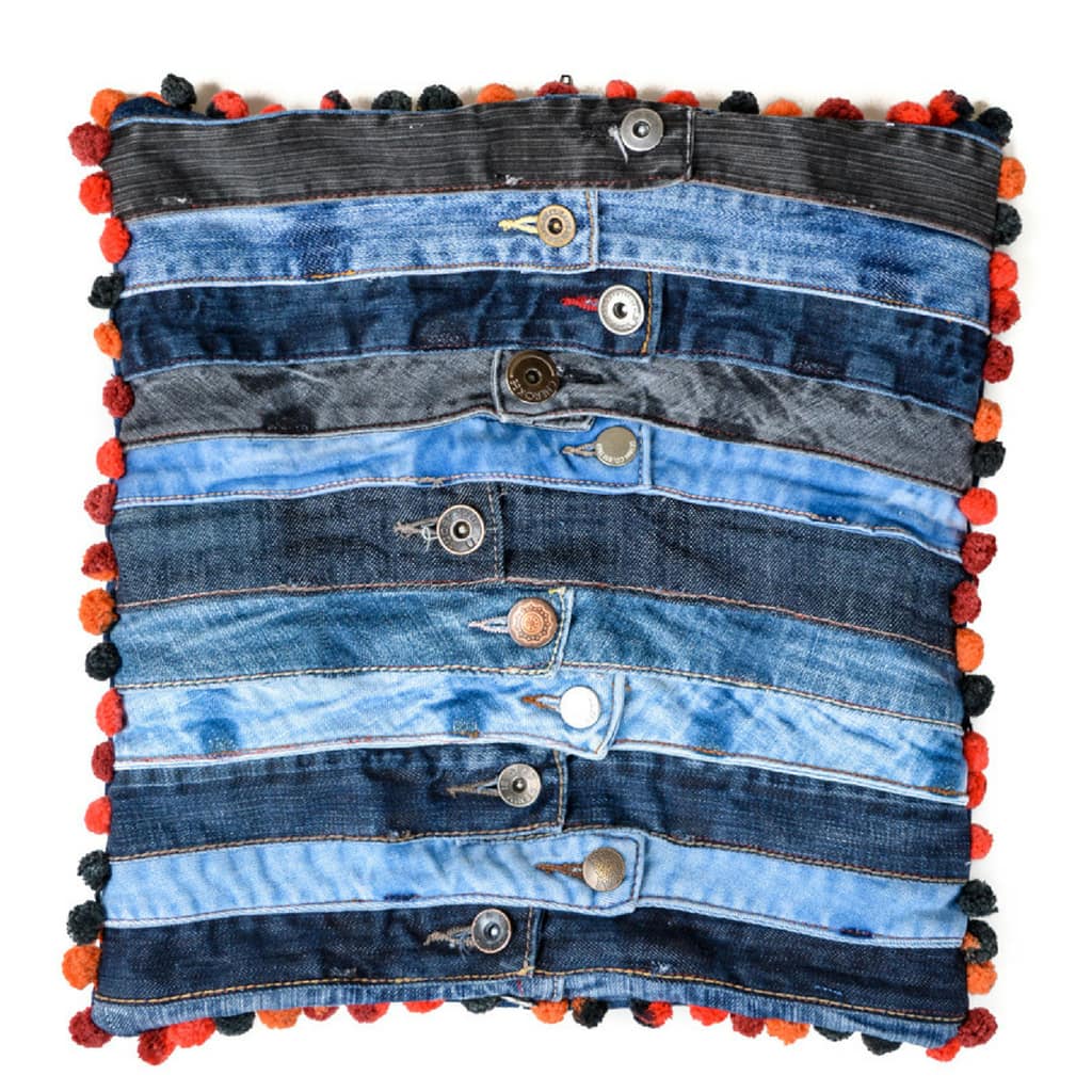 Patchwork Denim Pillow Cover Recycled Jeans Pillow Case 