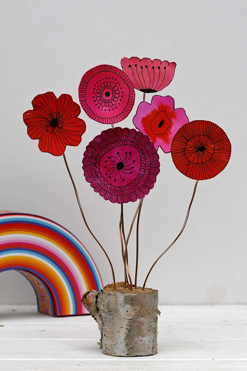 floral doodle flower paper decoration