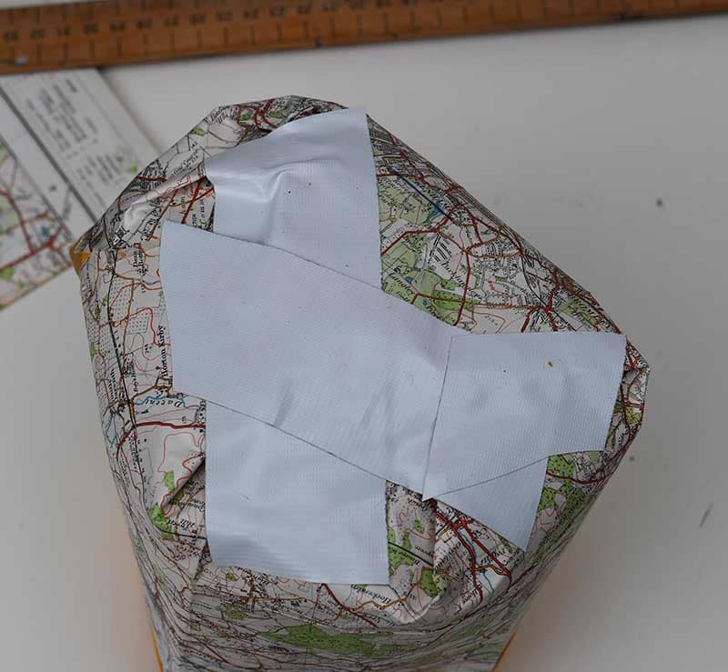 Easy DIY Paper Plant Pot Covers - With Old Maps - Pillar Box Blue