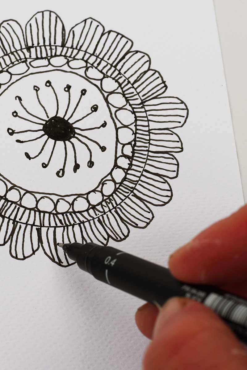 scandi doodle flower art