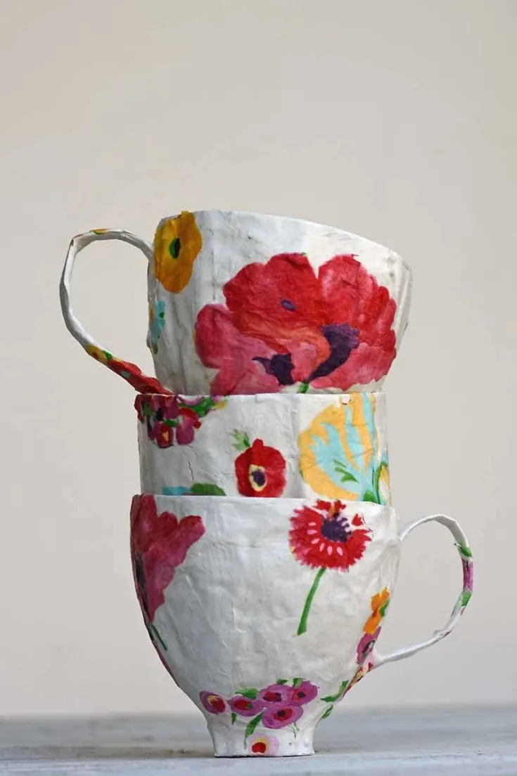 Paper Mache teacups