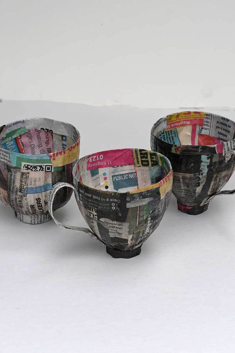 paper mache teacups