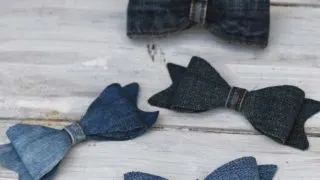 how to make two kinds of denim bows