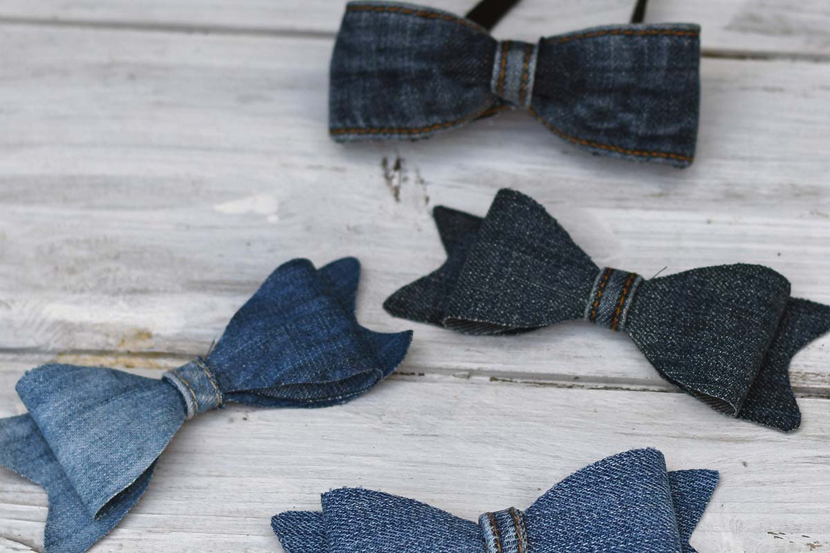 how to make two kinds of denim bows