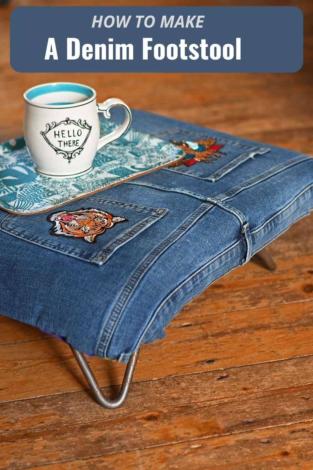 How to make a diy footstool in denim