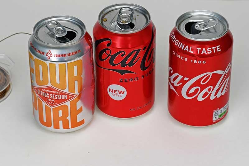 Empty soda cans